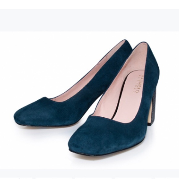 Maumero New York Hayley Dark Blue Suede Heels - Picture 1 of 8